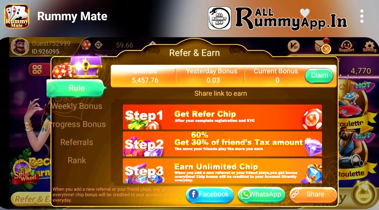 Rummy Mate APK Refer And Earn