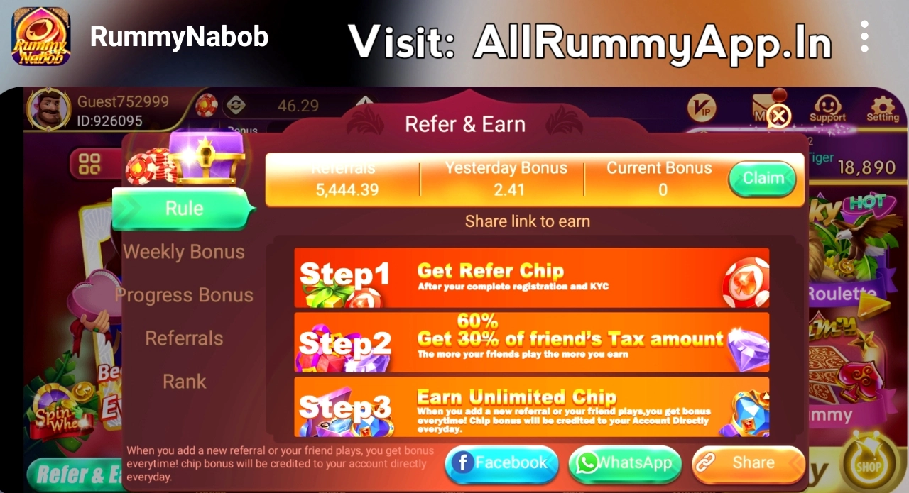 Rummy Nabob APK Refer And Earn